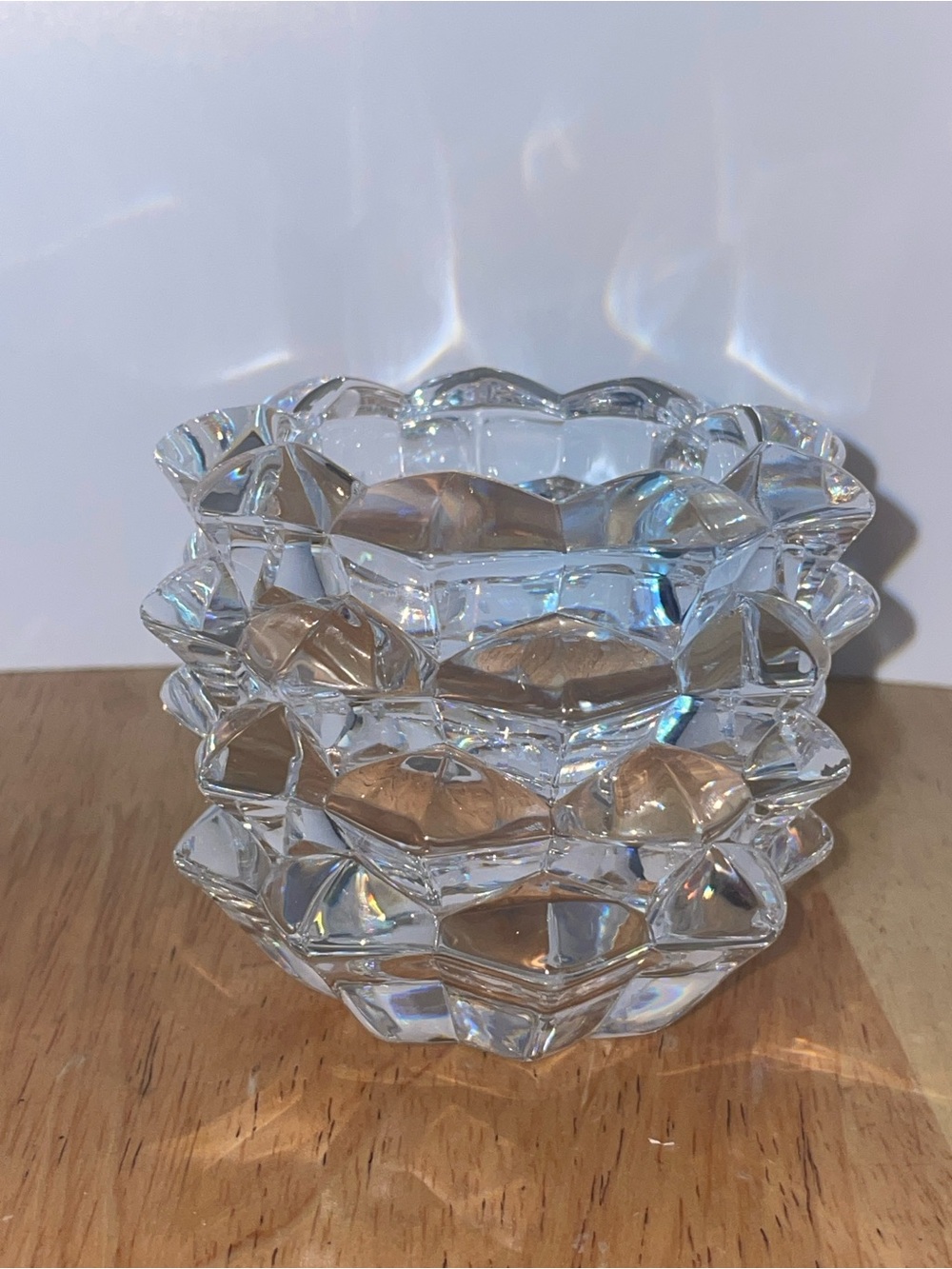 Tiffany Crystal Pinecone votive candle holder NWOT
